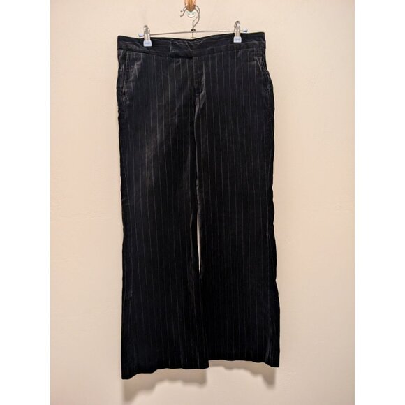 Bitten Sarah Jessica Parker Pinstripe Black Trousers Size 10 Cotton Blend - Picture 1 of 3